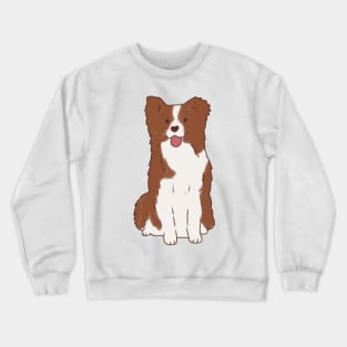 Brown border collie illustration Crewneck Sweatshirt